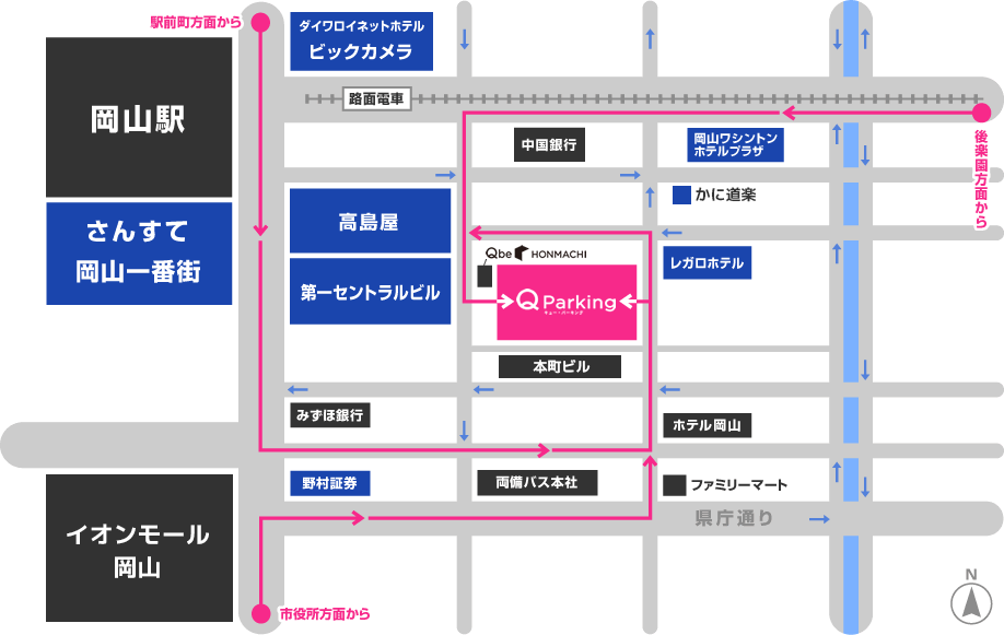 Qパーキング周辺地図